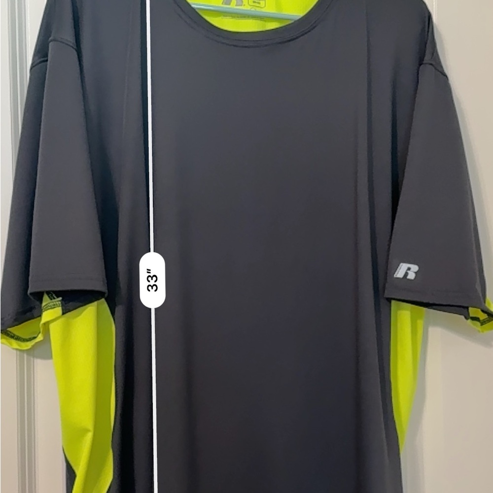 CoolForce Dri-Power 360 Shirt 2XL – Gray & Neon Yellow Activewear Mens - Picture 8 of 16